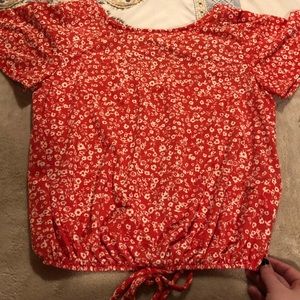 Floral Rewind size XS tie front shirt